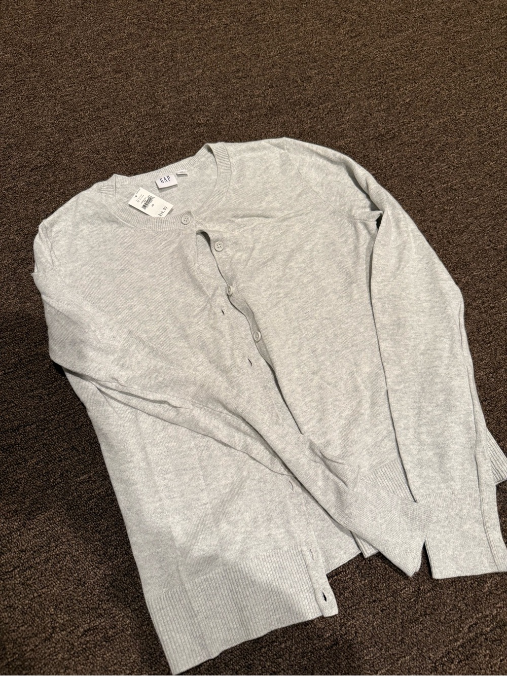 GAP Men’s Light Gray Crewneck Cardigan